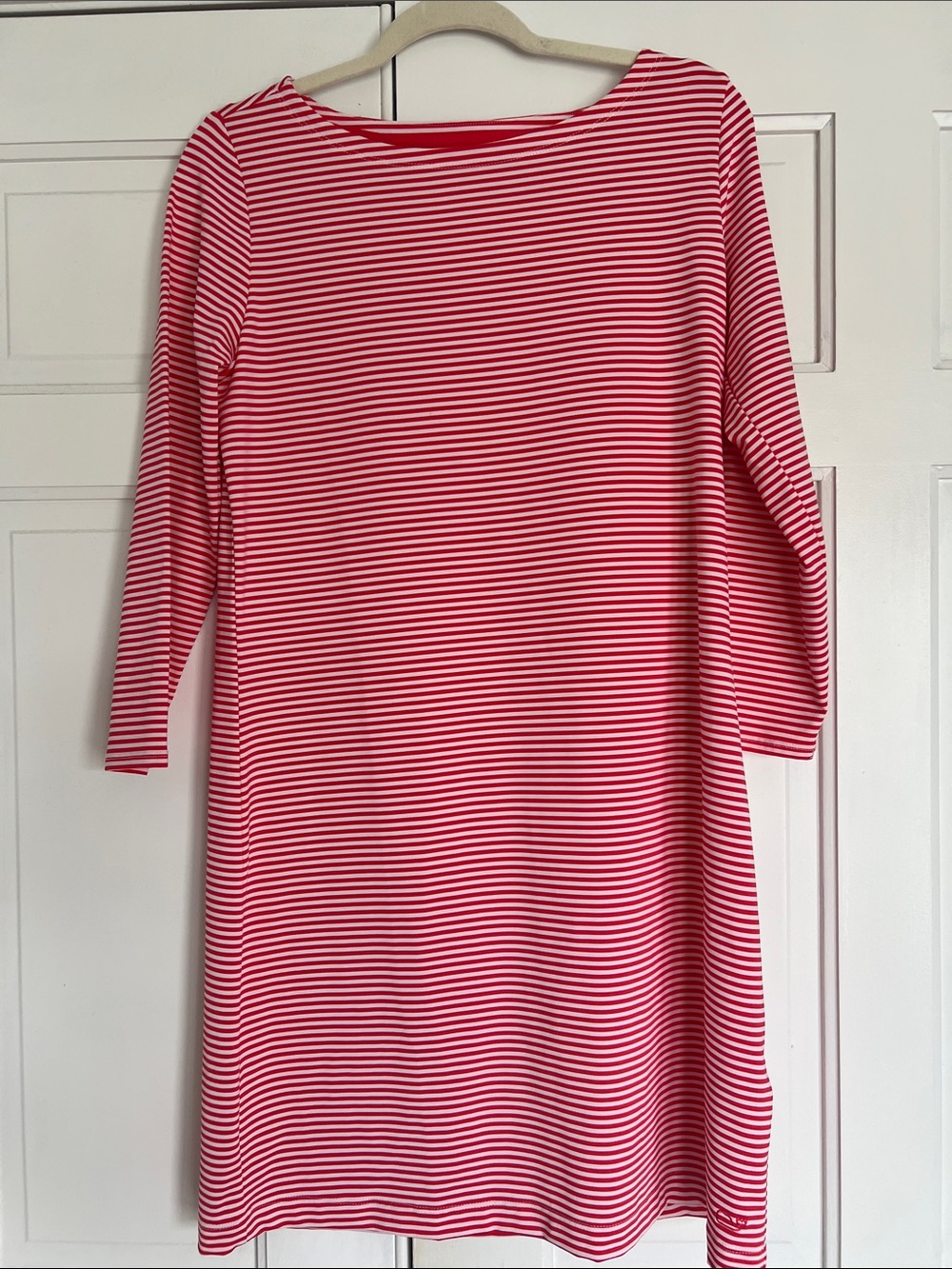 Vineyard Vines Red & White Striped Long-Sleeve Dress